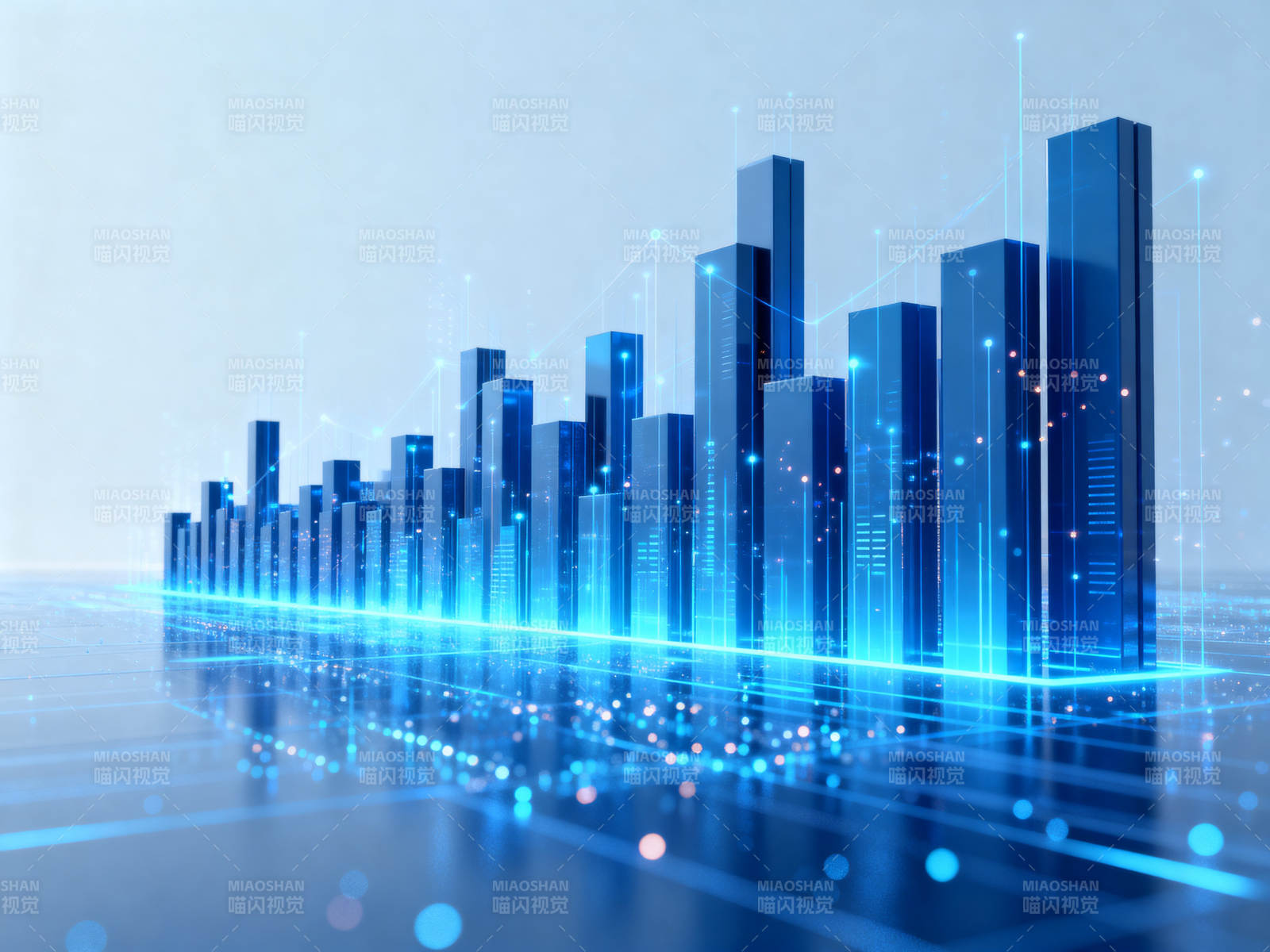 科技数据柱状图抽象背景图片