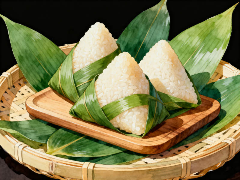 竹篮粽子端午节传统美食图片