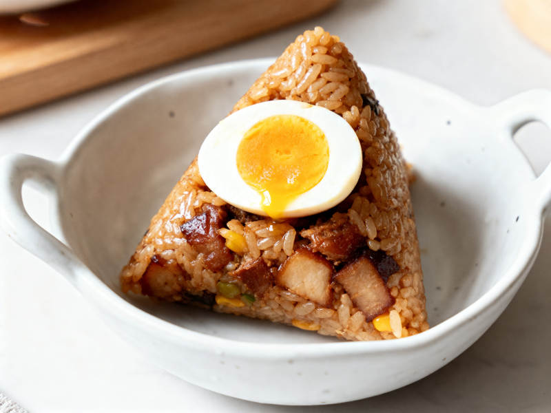 卤肉粽子配流心蛋图片