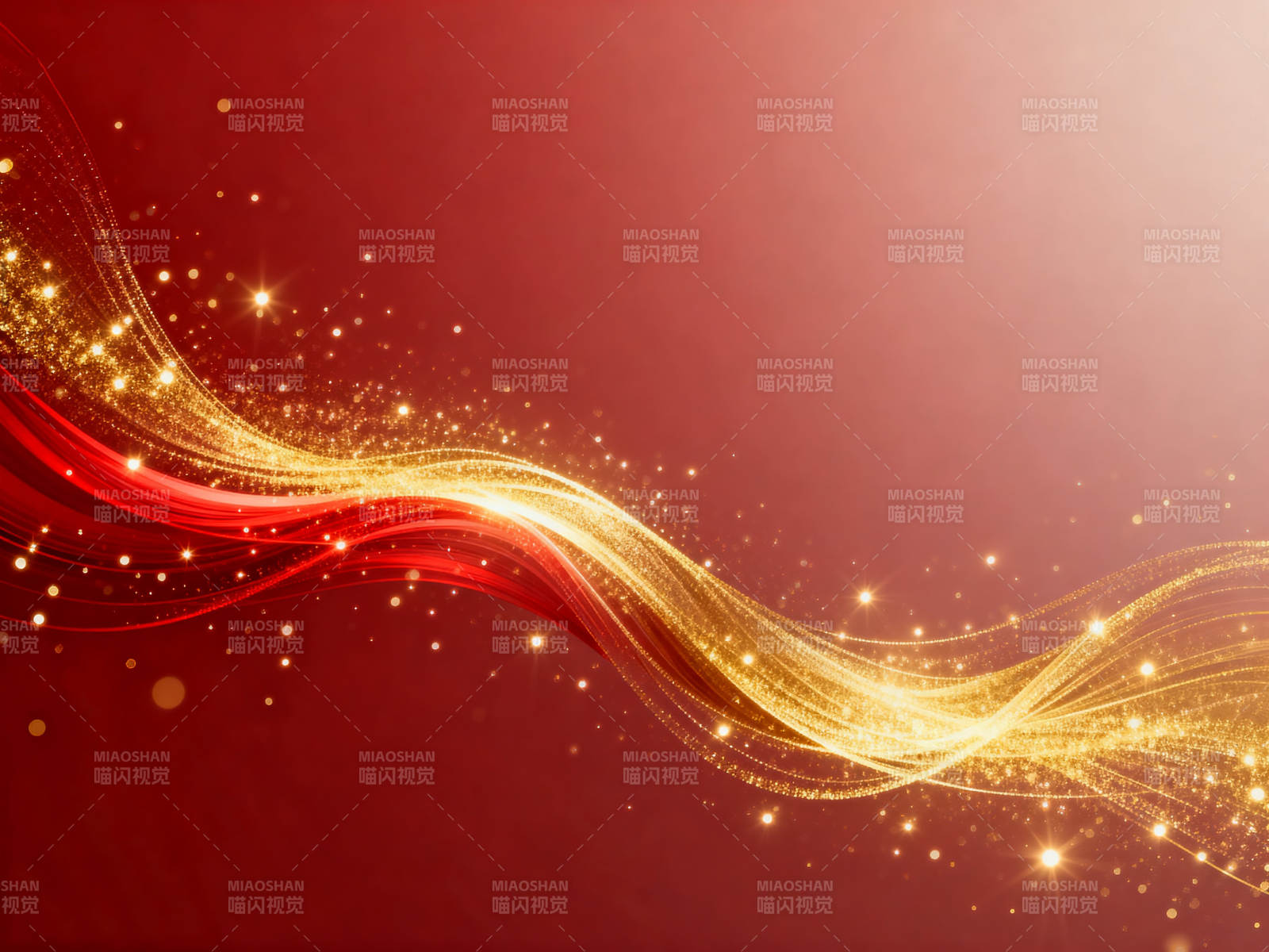 红色背景金色光带图片