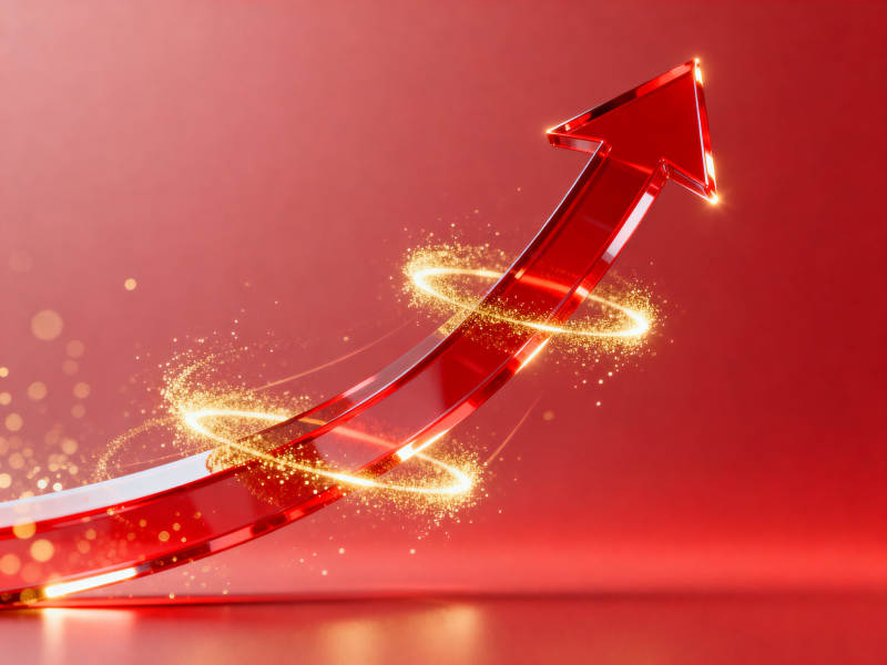 红色上升箭头寓意增长图片