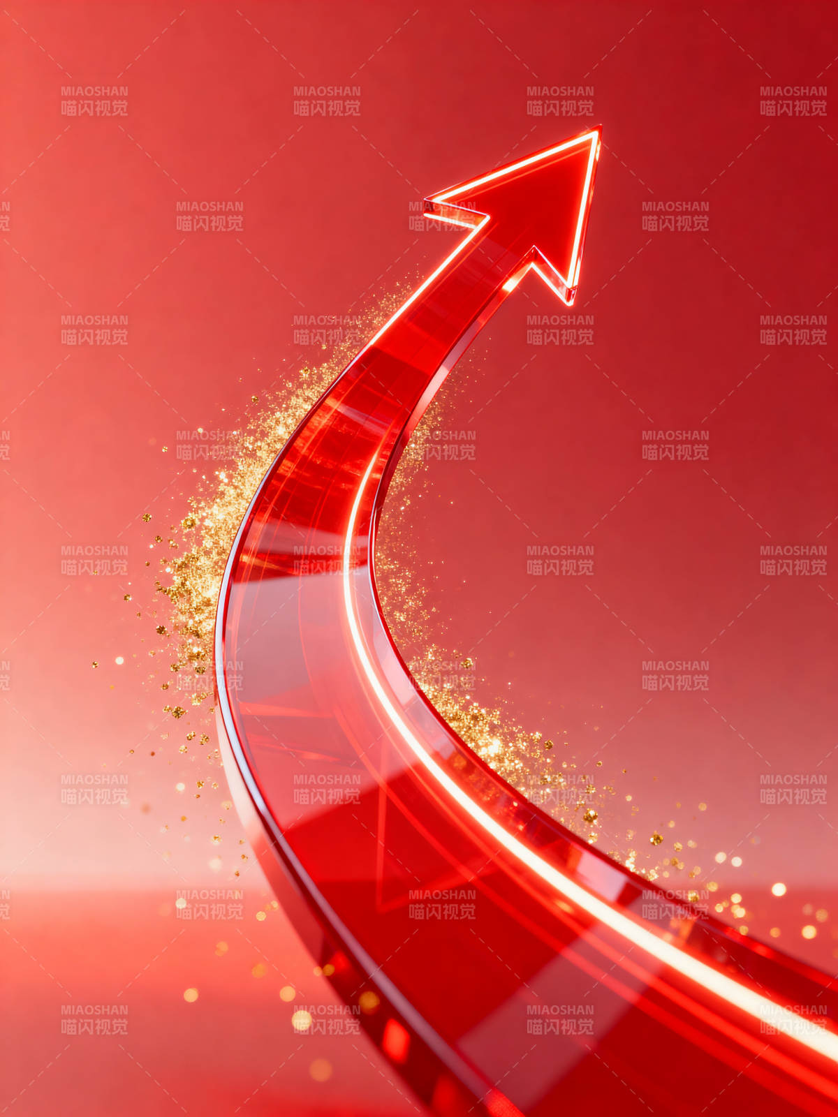 红色上升箭头寓意增长图片