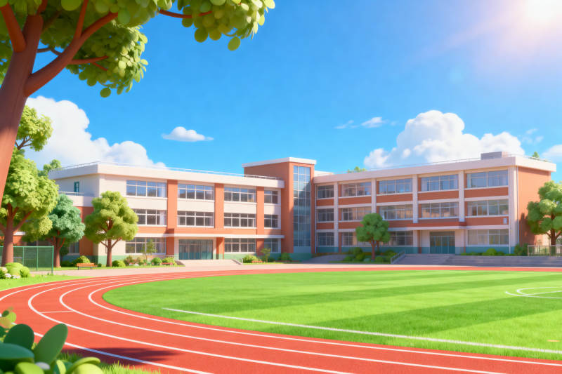 学校操场阳光明媚图片