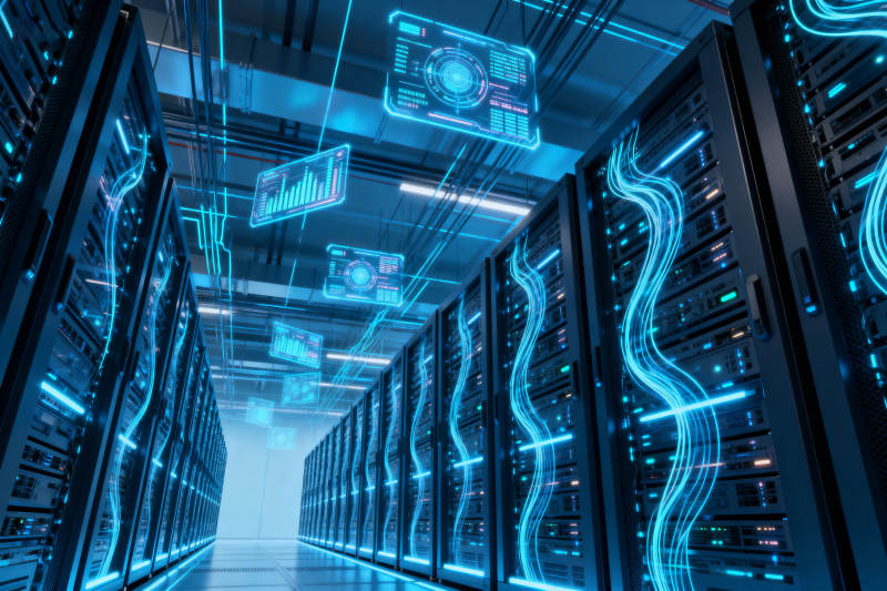 数据中心服务器机房科技感图片