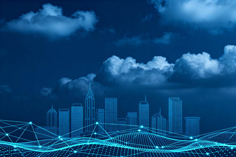 智慧城市科技城市天际线图片