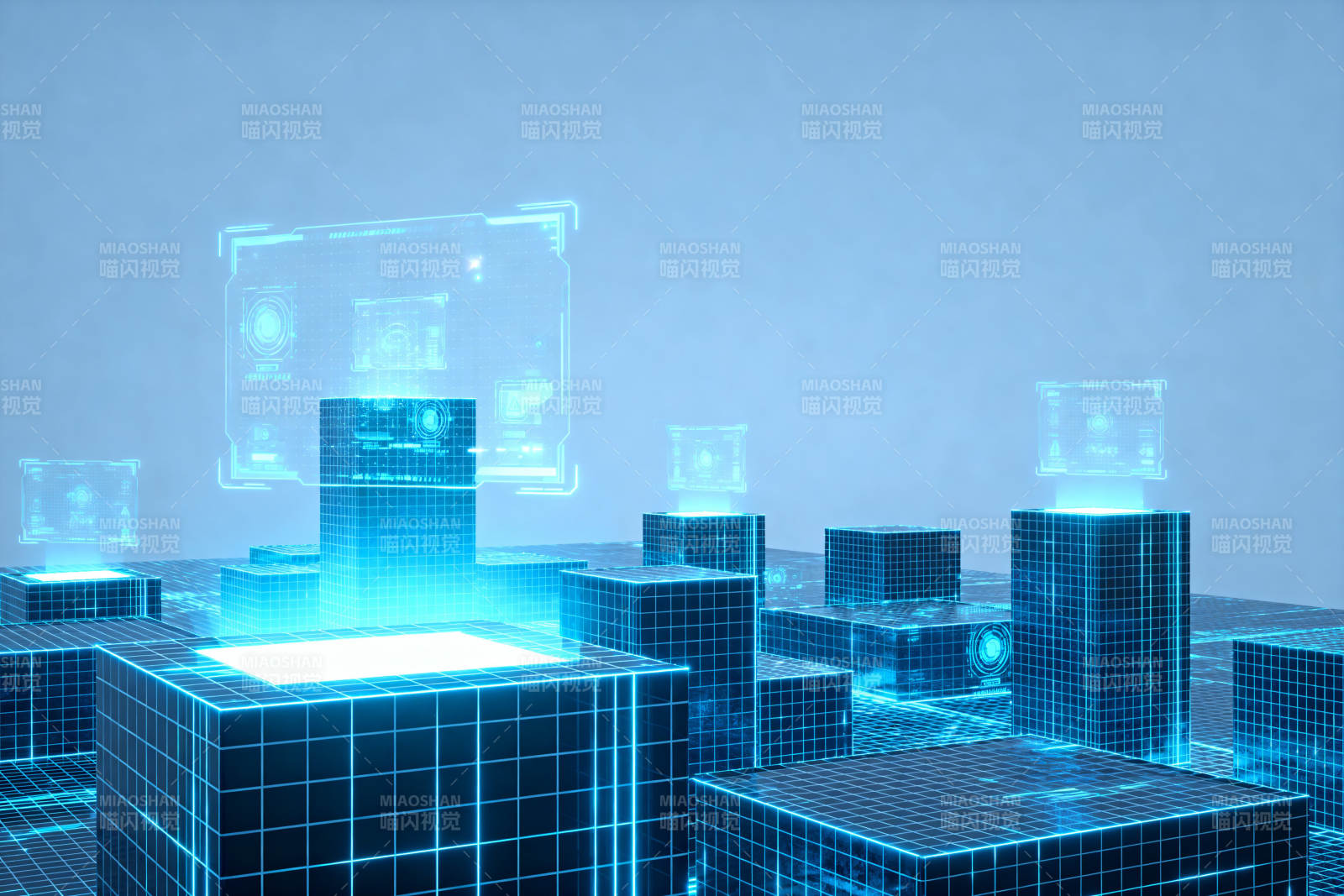 数字科技城市虚拟建筑图片