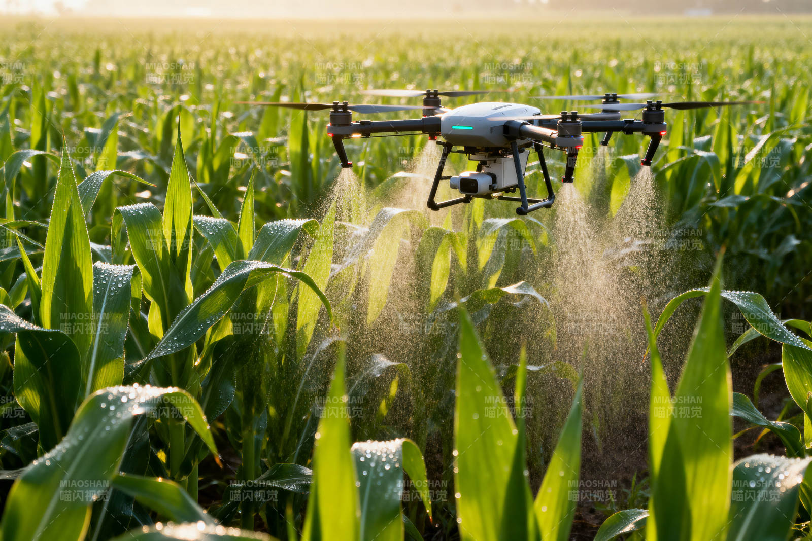 无人机农田喷洒作业图片