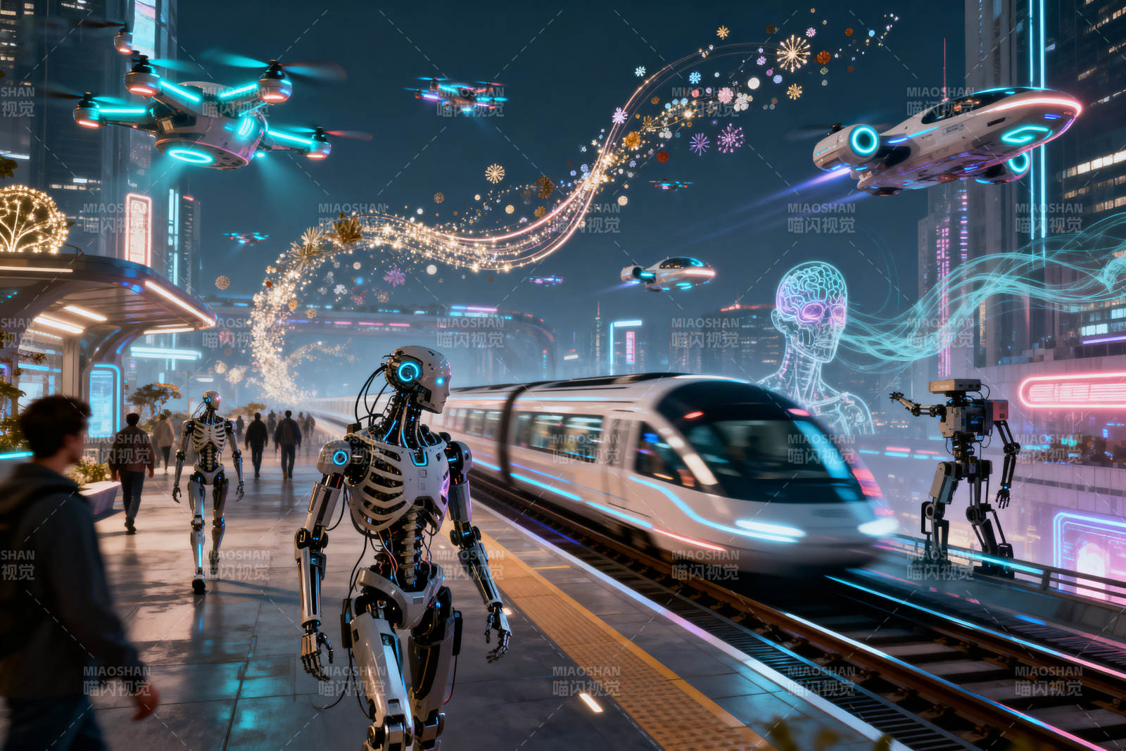 未来城市科技生活场景图片