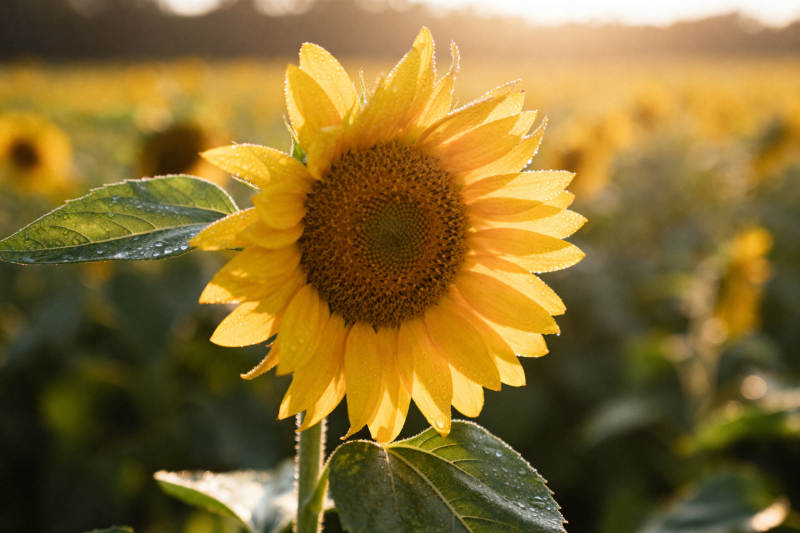 向日葵花田阳光下的绽放图片
