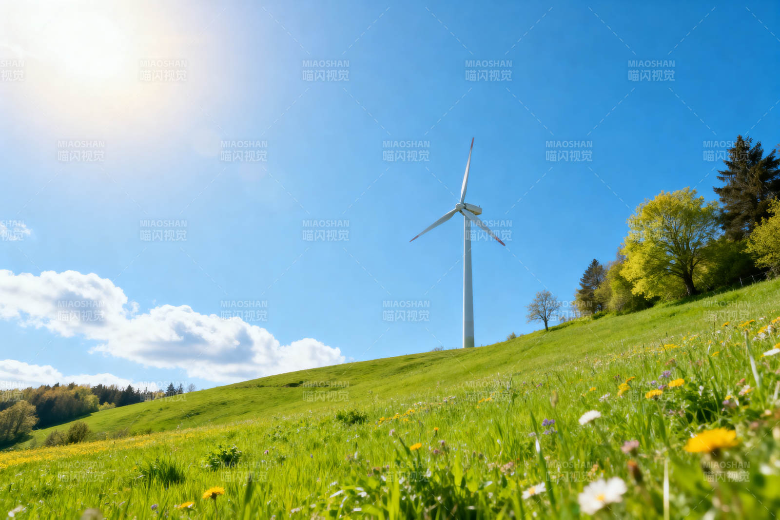 风力发电机绿色能源图片