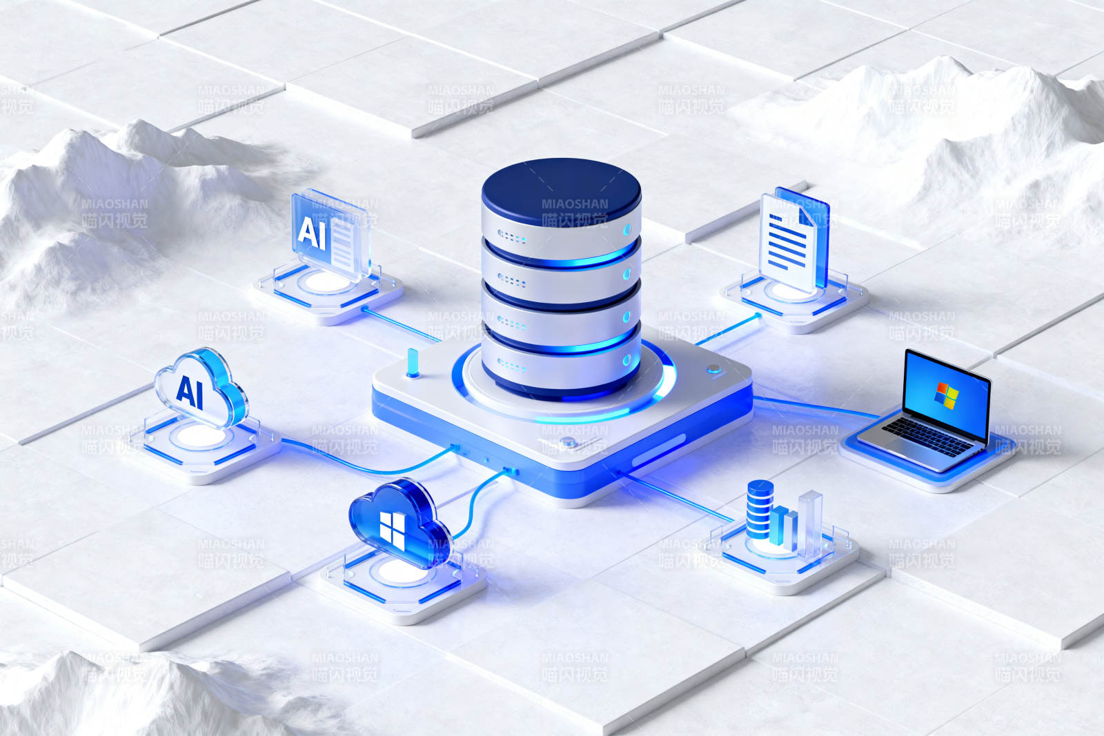 数据中心与人工智能连接图片
