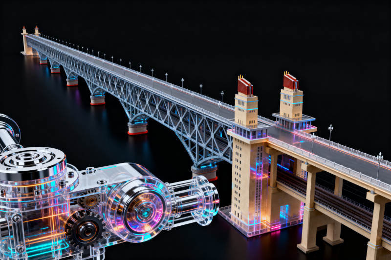 大桥模型与机械装置图片