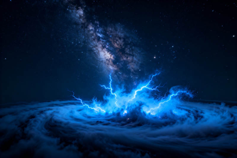 宇宙风暴中的闪电奇观图片
