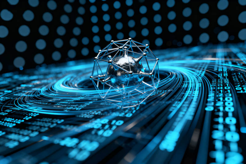 科技数据流与量子模型图片