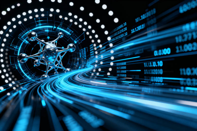 科技数据流与量子模型图片