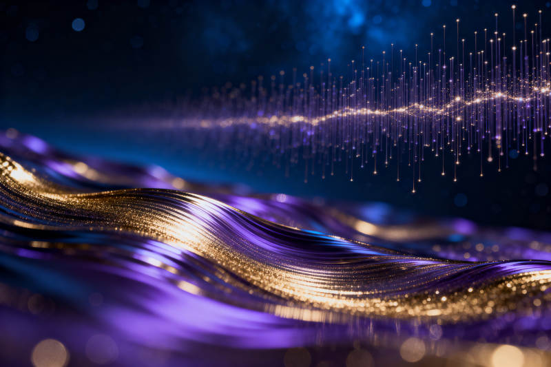 紫色波浪与数字脉冲图片