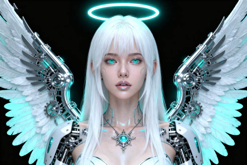 赛博天使机械羽翼图片