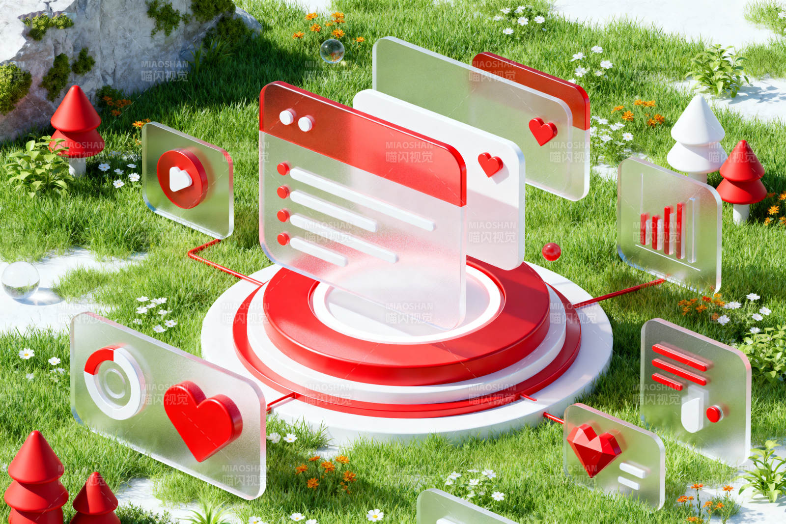 数字科技自然融合场景图片