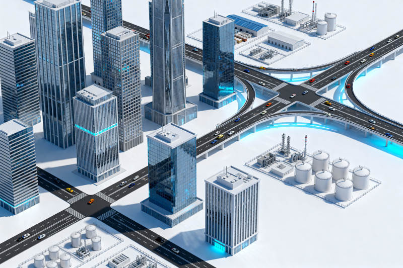 现代城市交通与建筑规划图片