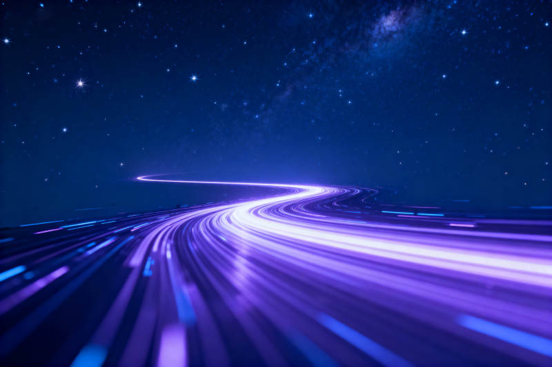 星空下的光速之路图片