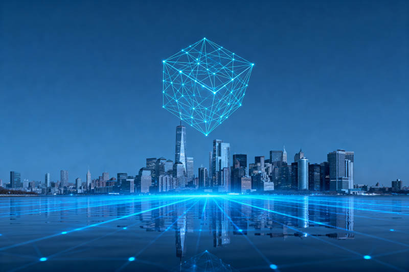 科技城市数字立方体图片