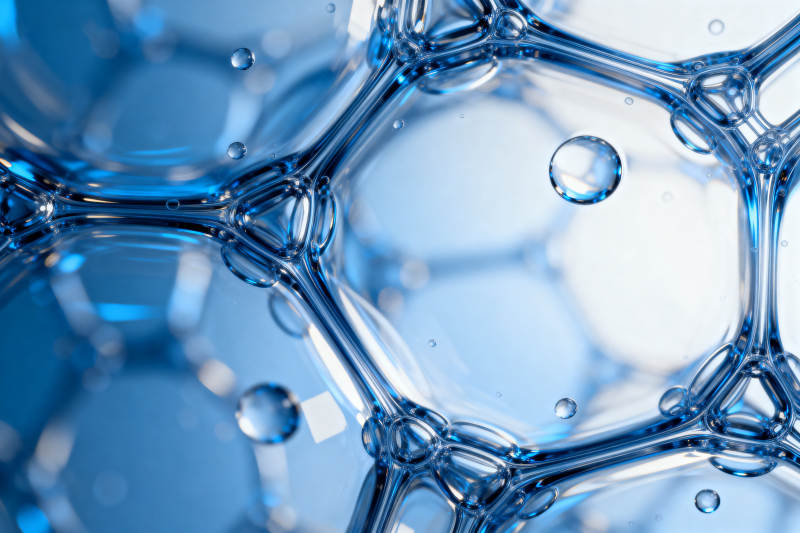 蓝色六边形分子结构图片