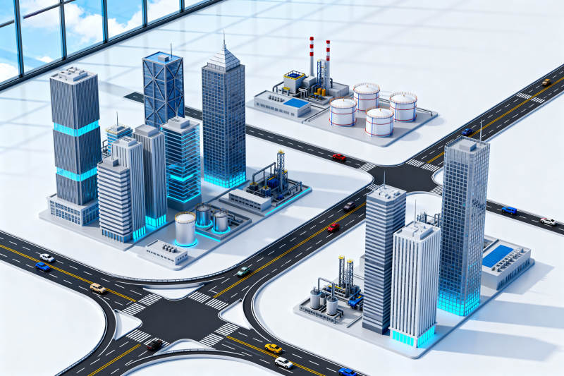 智能城市交通与工业模型图片