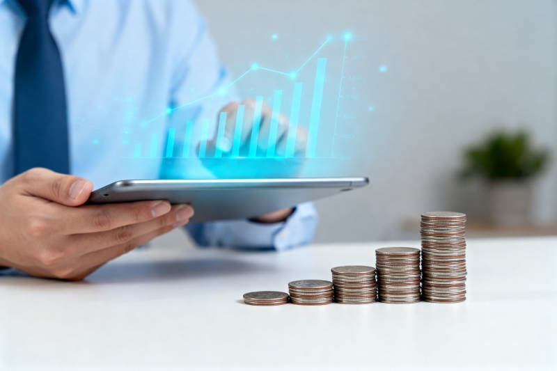 商务人士分析财务数据图片