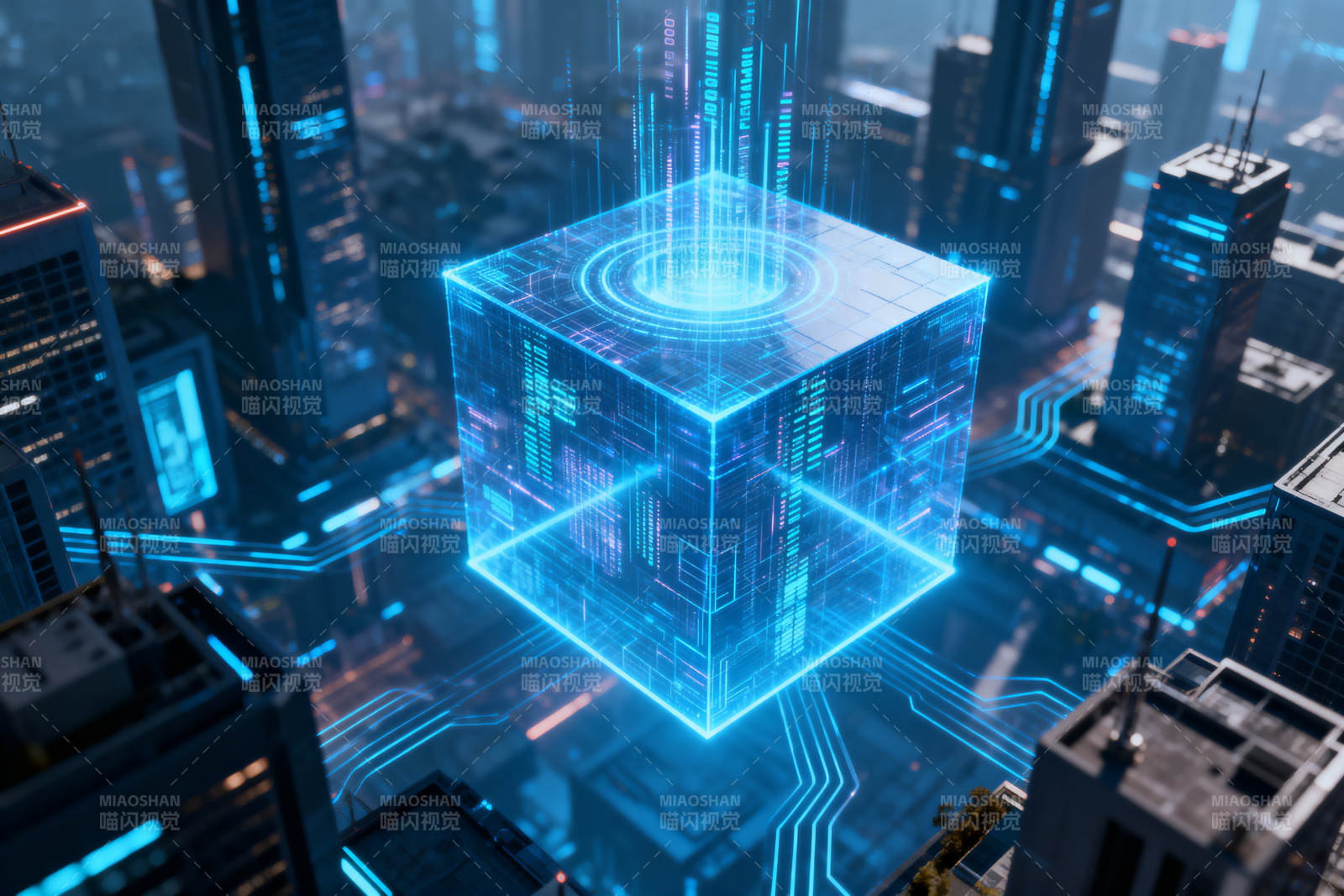 科技城市数字立方体图片