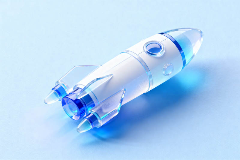 透明火箭模型科技感图片