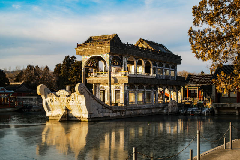 颐和园石舫静景图片