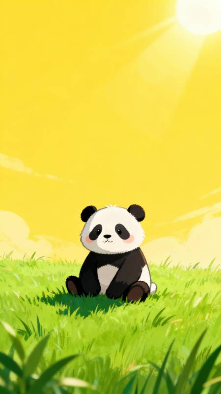 熊猫晒太阳图片