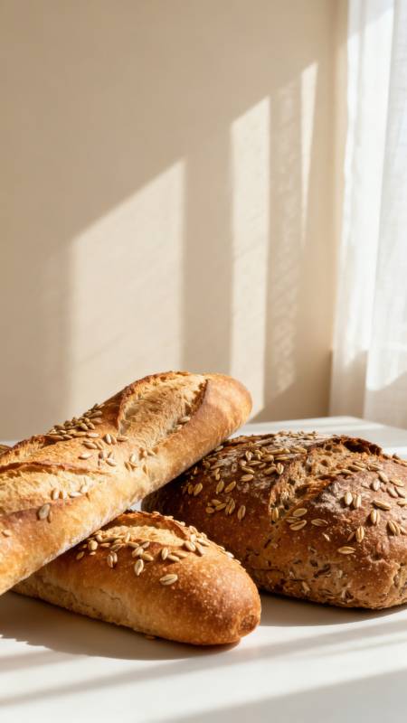 阳光下的面包图片