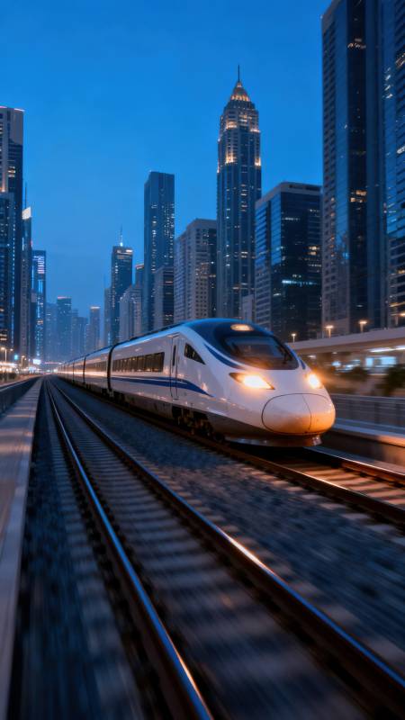 都市夜行高铁图片