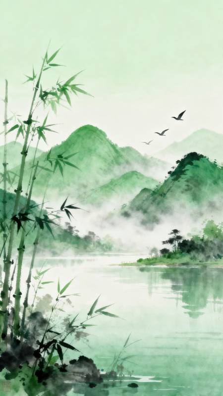 竹影山水间图片