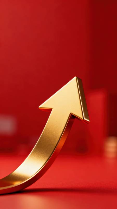 金色箭头向上攀升图片