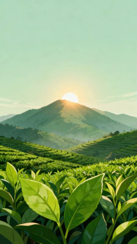茶山晨曦图片