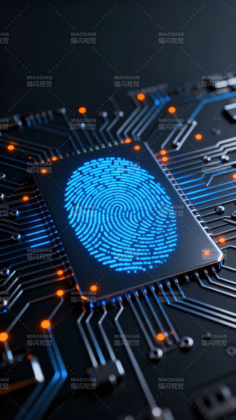 指纹芯片科技感图片