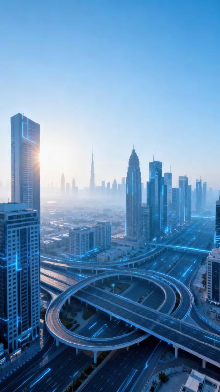 未来都市晨曦图片