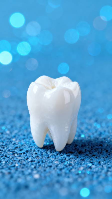 洁白牙齿 闪耀蓝光图片