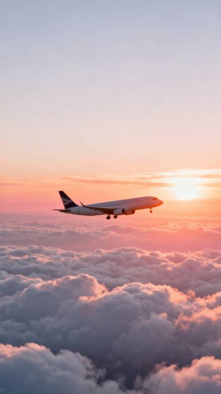 云海日落飞航图片