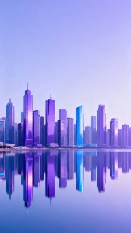 紫光城市倒影图片