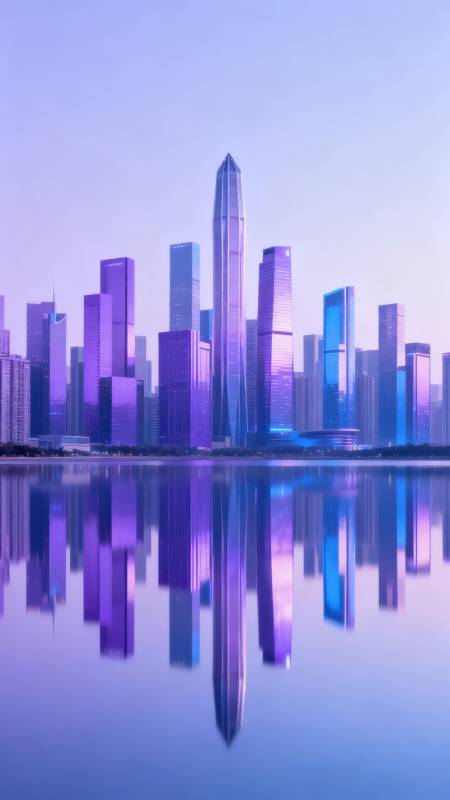 紫光城市倒影图片