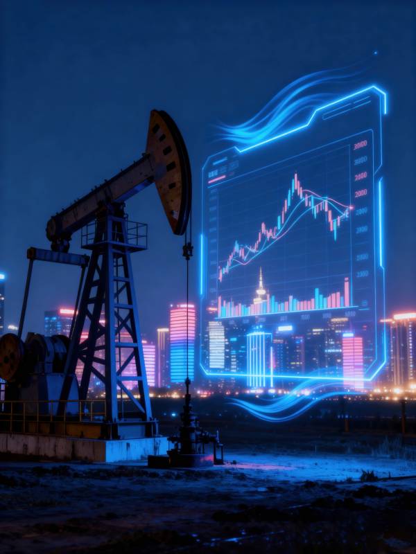 油价波动夜景图片