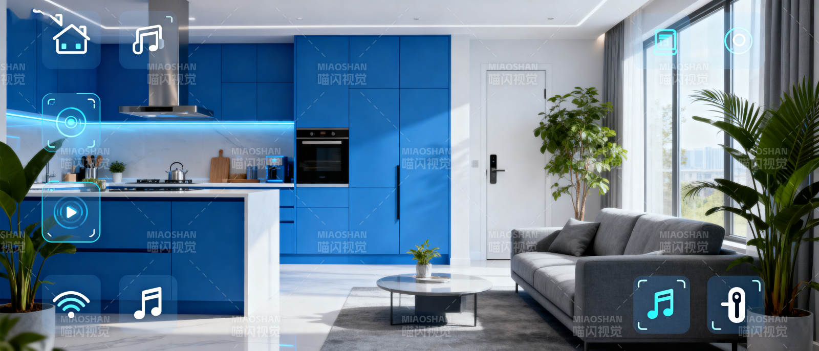 智能厨房与客厅一体化设计图片