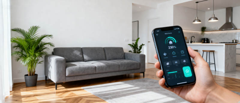 智能家居手机控制现代客厅图片