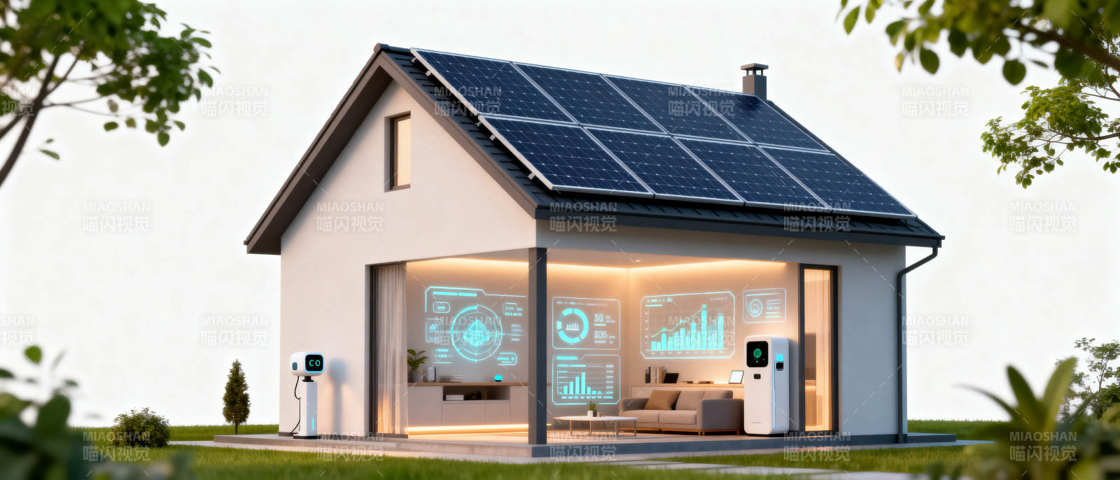 智能房屋与绿色能源科技图片
