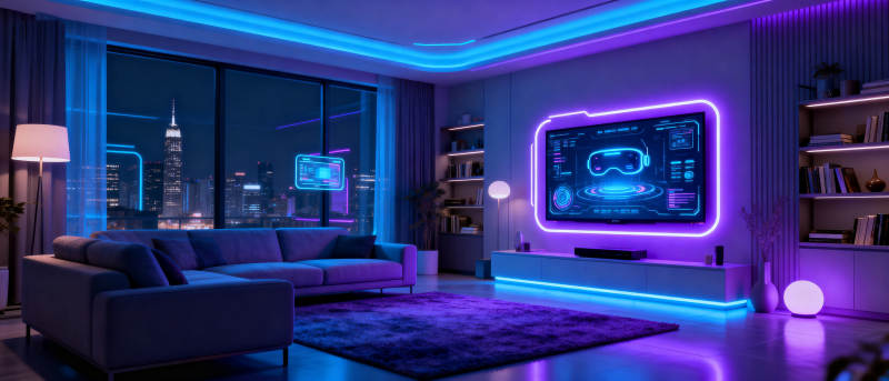 未来感客厅科技氛围灯图片