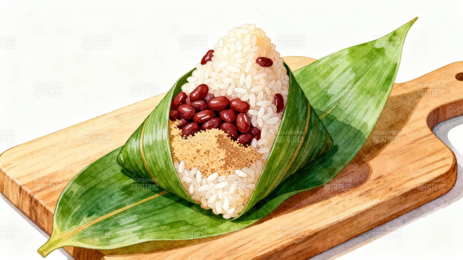 美味红豆粽子特写图片