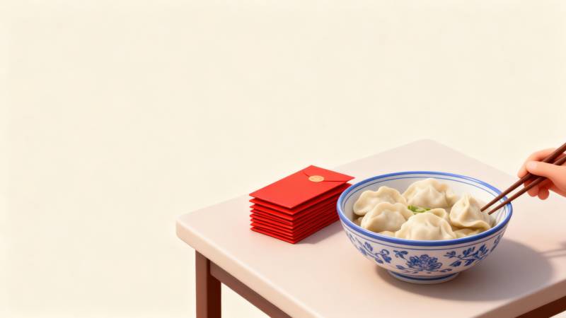新年红包与饺子图片